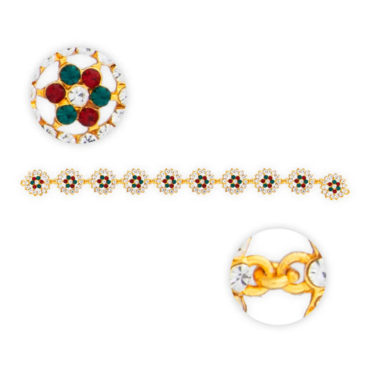 Stone Hip Belt - 12 Inches | Ottiyanam/ Waist Belt/ Jewellery for Deity Décor - Waist & Leg Accessories