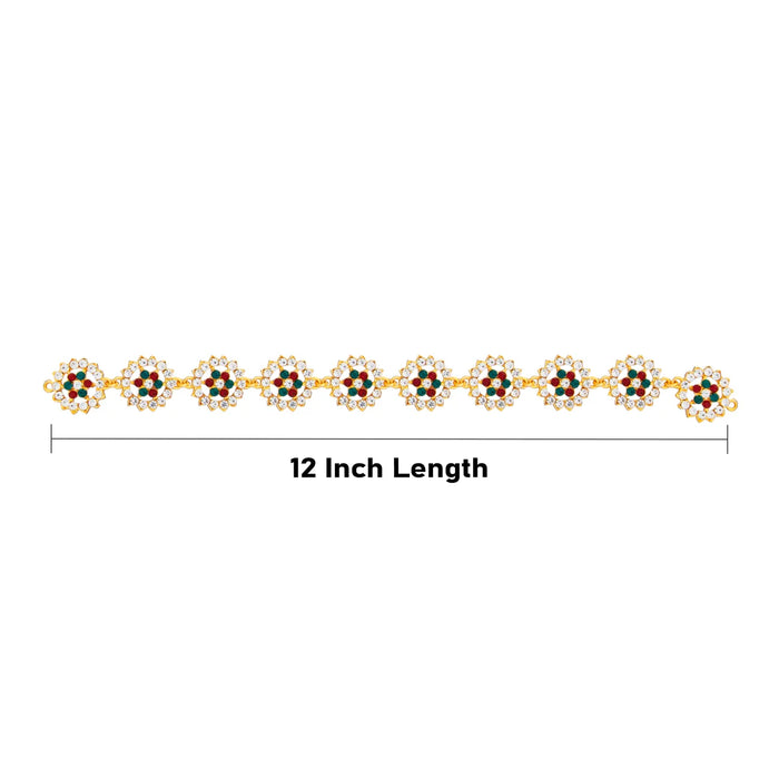Stone Hip Belt - 12 Inches | Ottiyanam/ Waist Belt/ Jewellery for Deity Décor