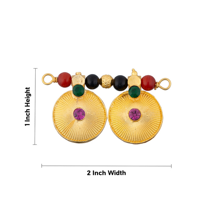 Mangal Sutra - 1 x 2 Inches | Thali Mangalsutra/ Beads With Gold Polish Jewellery/ Mangala Sutra for Deity - Neck & Body Accessories