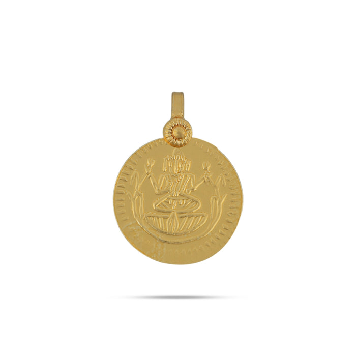 Lakshmi Pendant - 0.5 x 0.5 Inches | Laxmi Pendant/ Gold Polish Dollar/ Lakshmi Locket for Deity - Mala, Pendant