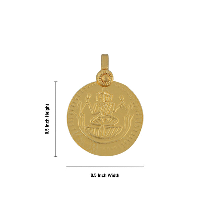 Lakshmi Pendant - 0.5 x 0.5 Inches | Laxmi Pendant/ Gold Polish Dollar/ Lakshmi Locket for Deity - Mala, Pendant