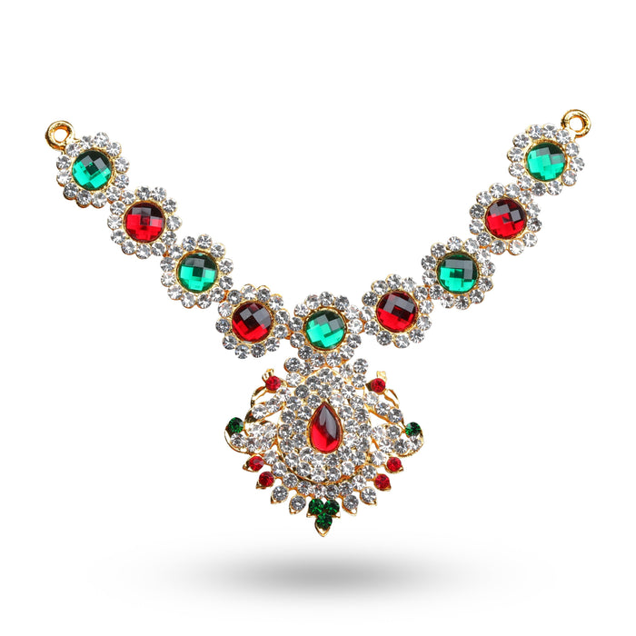 Stone Necklace - 4 Inches | Multicolour Stone/ Stone Jewellery for Deity