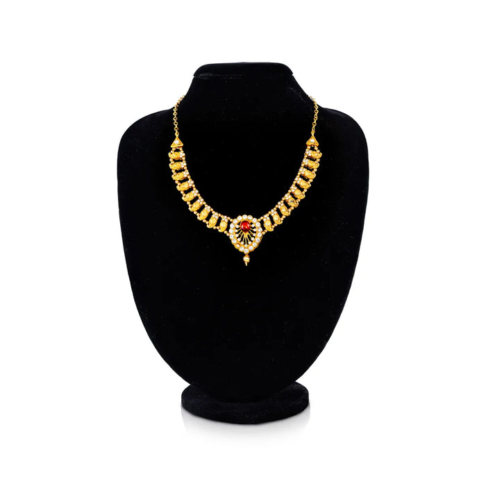 Stone Necklace - 9.5 Inches | Multicolour Stone/ Stone Jewellery for Deity - Neck & Body Accessories