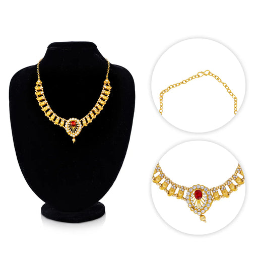 Stone Necklace - 9.5 Inches | Multicolour Stone/ Stone Jewellery for Deity - Neck & Body Accessories