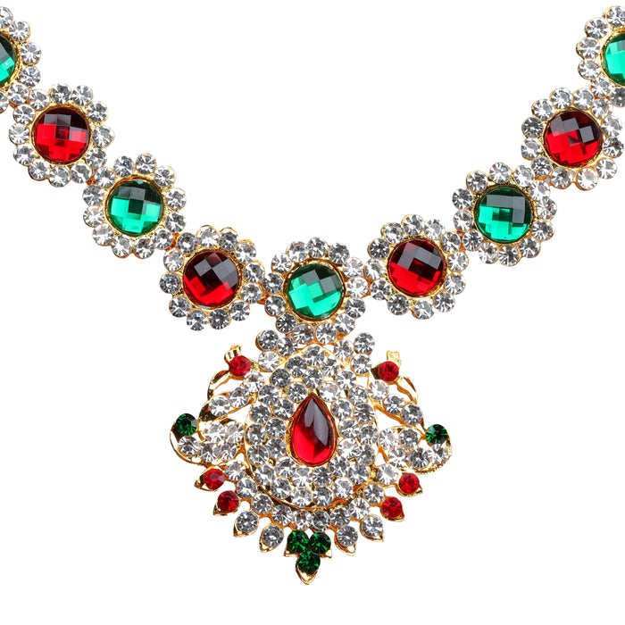 Stone Necklace - 4 Inches | Multicolour Stone/ Stone Jewellery for Deity