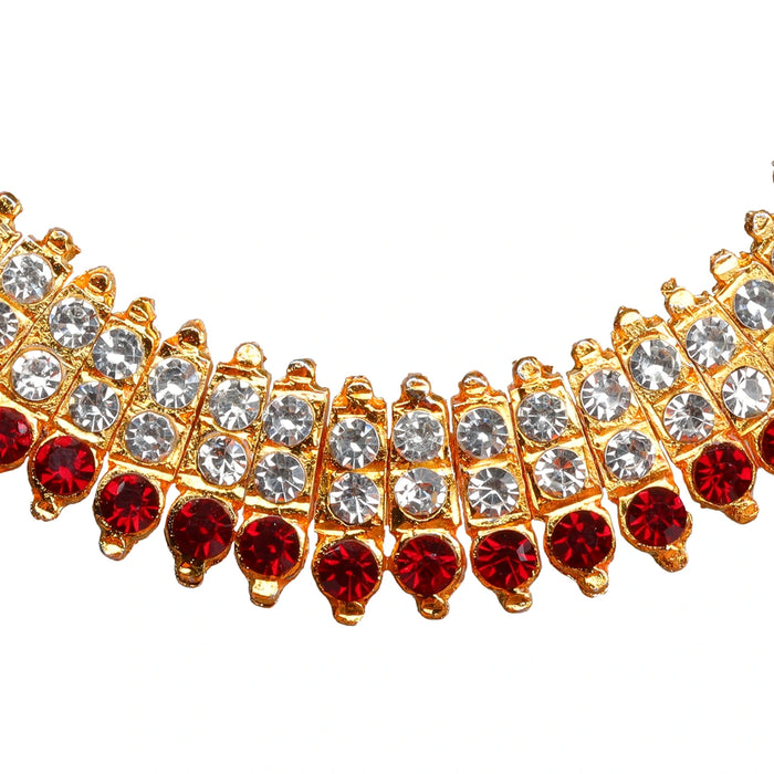 Stone Necklace - 1.5 x 2.5 Inches | Artificial Jewelry/ Multicolour Stone Jewellery for Deity - Neck & Body Accessories