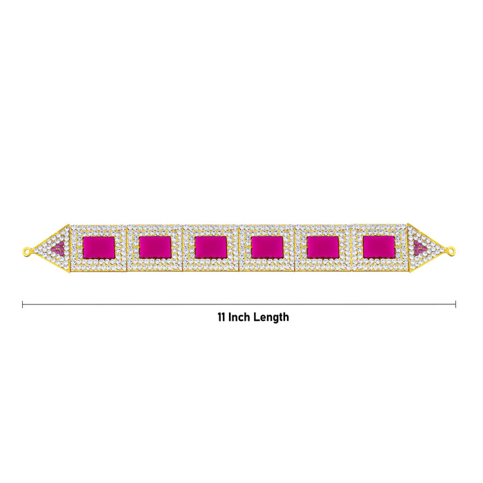 Hip Belt - 11 Inches | Stone Jewellery/ Waist Belt/ Artificial Jewelry/ Stone Belt For Deity - Waist & Leg Accessories