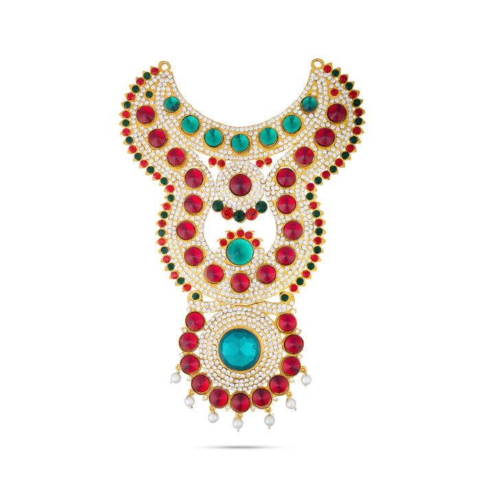 Stone Necklace - 10 Inches | Stone Haram/ Multi Colour Stone Jewellery for Deity