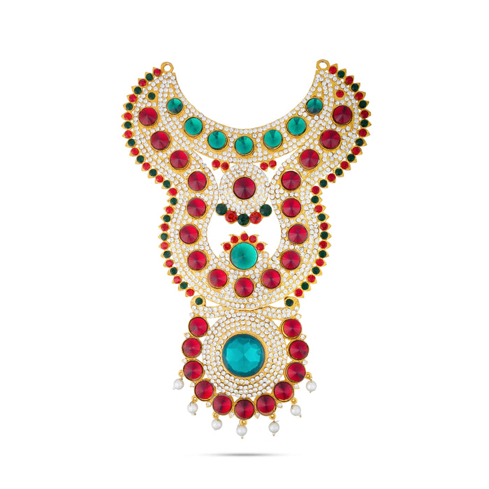 Stone Necklace - 10 Inches | Stone Haram/ Multi Colour Stone Jewellery for Deity - Neck & Body Accessories