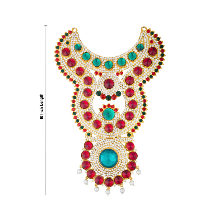 Stone Necklace - 10 Inches | Stone Haram/ Multi Colour Stone Jewellery for Deity