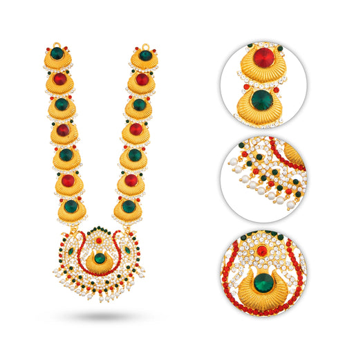 Stone Necklace - 11 Inches | Multicolour Stone/ Stone Jewellery for Deity - Neck & Body Accessories