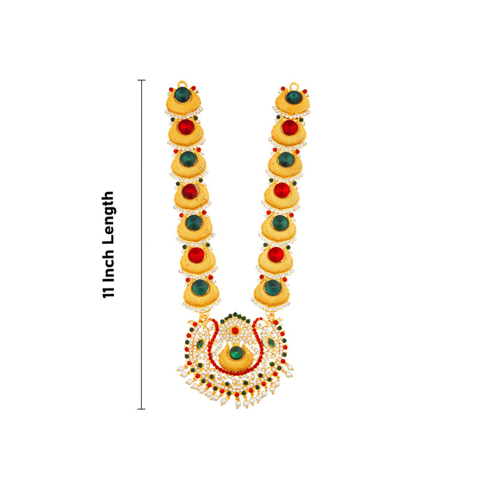 Stone Necklace - 11 Inches | Multicolour Stone/ Stone Jewellery for Deity