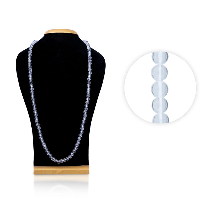Sphatik Mala With Thread Knot - 23 Inches | 108 Beads / 10 mm / Crystal Mala/ Spatik Malai For Meditation - Sphatik Mala, Pendant, Bracelet