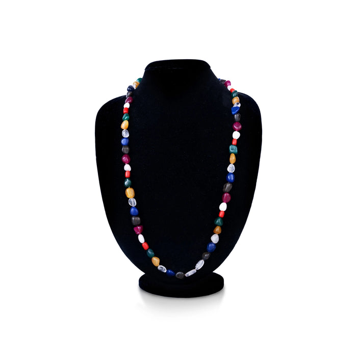 Navaratna Mala With Thread Knot - 15 Inches | Navratna Jewelry/ Navratan Mala For Auspicious Wear - Navaratna Mala, Pendant, Bracelet