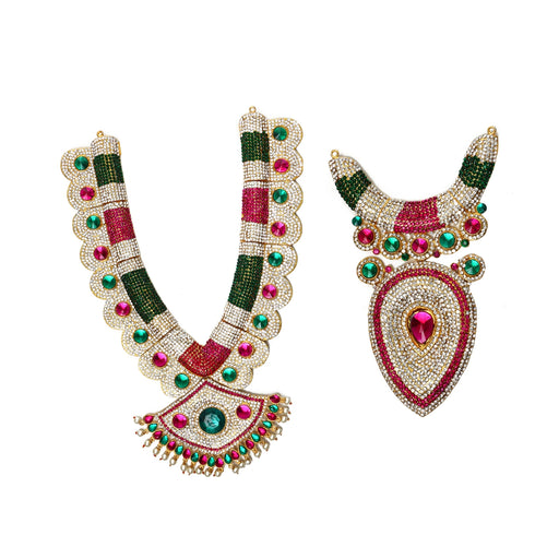 Stone Haram - 15 Inches | Multicolour Stone Jewellery / Artificial Jewelry For Deity - Neck & Body Accessories