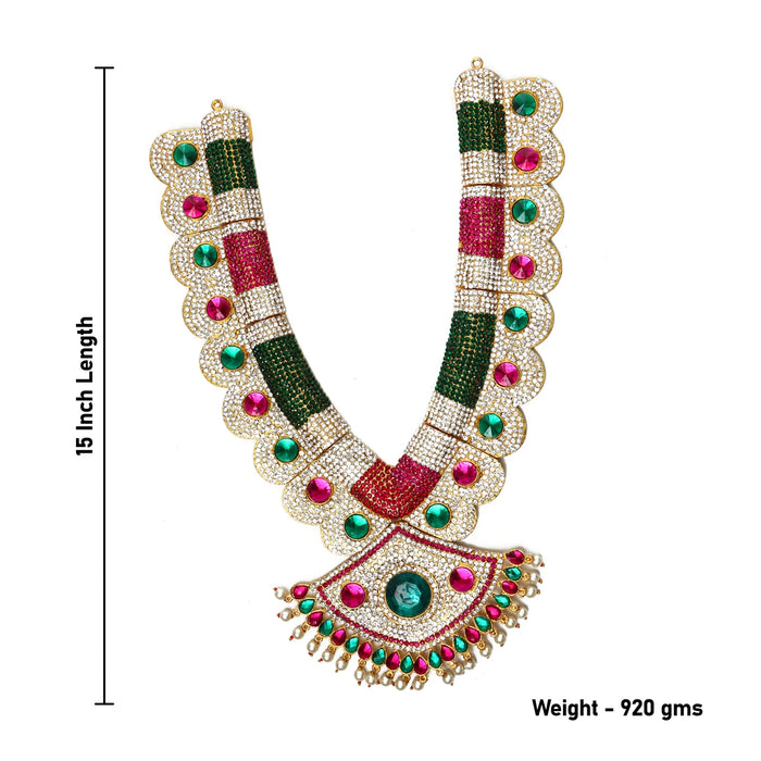 Stone Haram - 15 Inches | Multicolour Stone Jewellery / Artificial Jewelry For Deity - Neck & Body Accessories