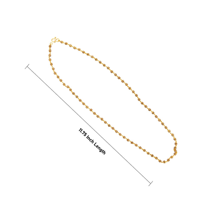 White Tulasi Mala - 11.75 Inches | Artificial Jewelry / Beads Mala / Gold Polish Jewellery for Women - Tulsi Mala, Pendant, Bracelet