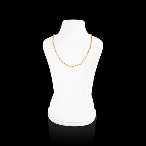 White Tulasi Mala - 11.75 Inches | Artificial Jewelry / Beads Mala / Gold Polish Jewellery for Women - Tulsi Mala, Pendant, Bracelet