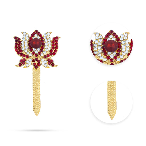 Artificial Lotus Pair - 4.5 x 1.75 Inches | 2 Pcs/ Stone Jewellery/ Artificial Jewelry for Deity Decor - Deity Accessories