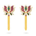 Artificial Lotus Pair - 3 x 1.75 Inches | Multicolour Stone Lotus/ Artificial Jewellery for Deity - Deity Accessories