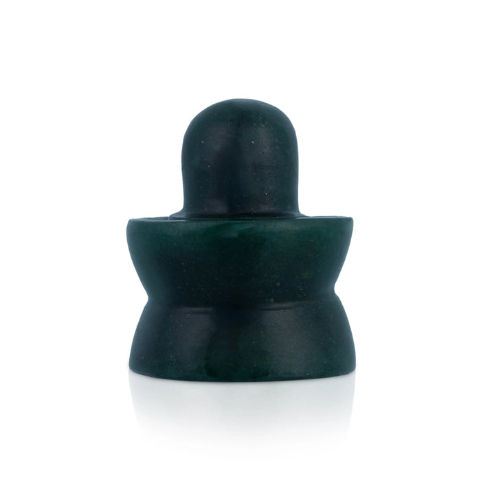 Green Jade Shiv Ling Murti - 2 x 2.25 Inches | Shiv Ling Statue / Margaj Shiva Lingam Statue for Worship