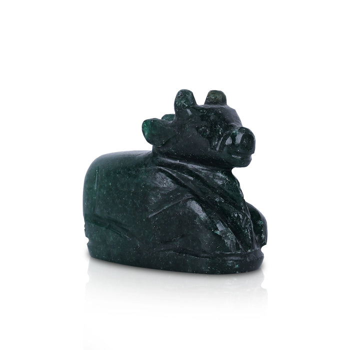 Nandi Statue - 1.5 x 1.75 Inches | Jade Nandi Murti / Nandhi bhagwan for Pooja