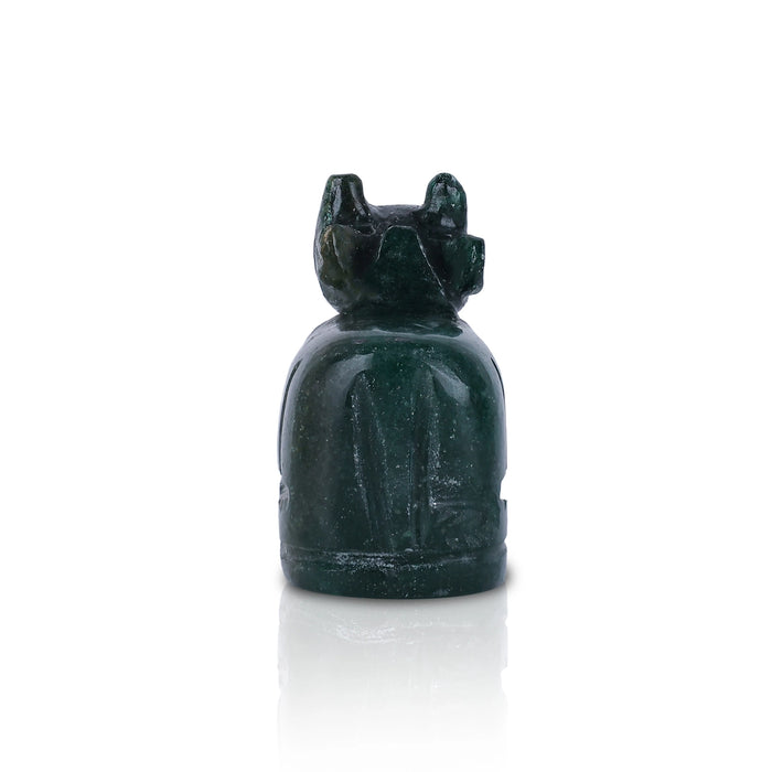 Nandi Statue - 1.5 x 1.75 Inches | Jade Nandi Murti / Nandhi bhagwan for Pooja