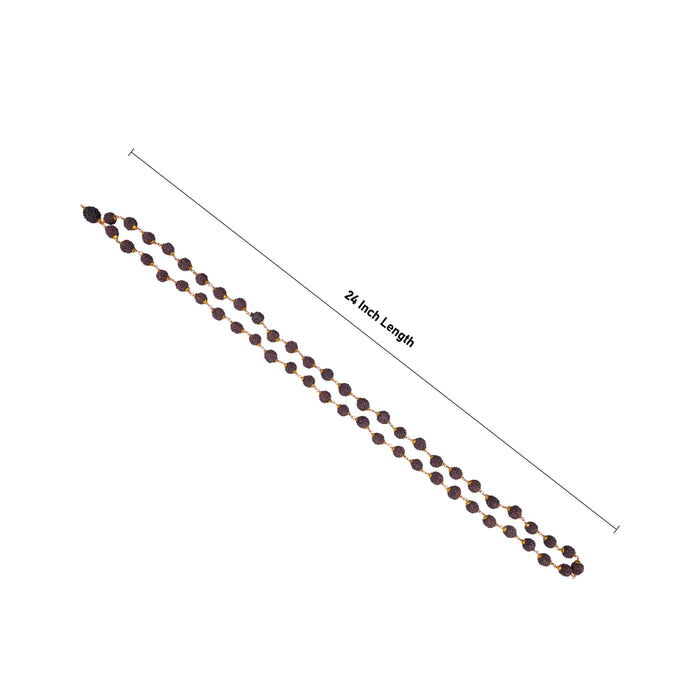 Golden Cup Ruthratcham Malai - 24 Inches | 12 mm/ 54 Beads Rudraksha Mala/ Copper Knot Kantha Mala - Rudraksha Mala, Pendant, Bracelet