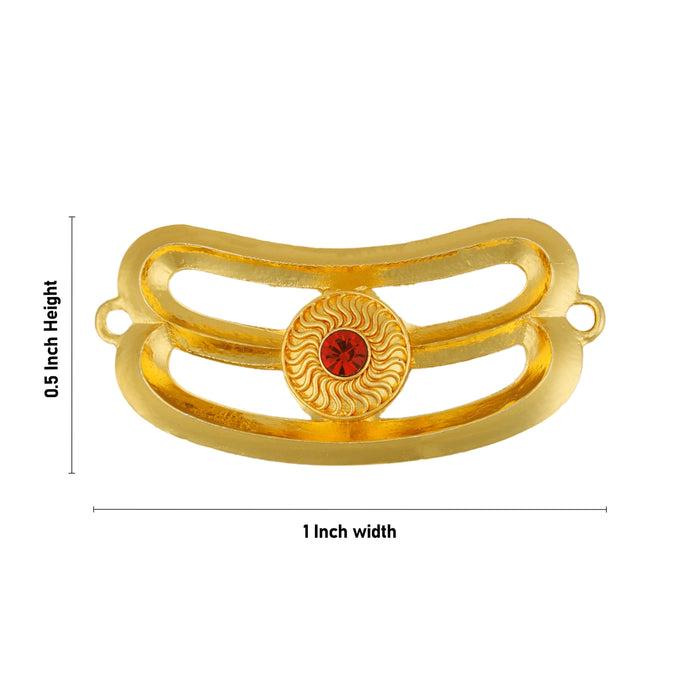 Gold Polish Vibuthi Pattai - 0.5 x 1 Inch | Tripundra Tilak/ Shivan Vibhuti Pattai/ Thiruneer Pattai for Deity - Head & Face Accessories