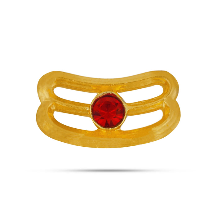 Gold Polish Vibuthi Pattai - 0.25 x 0.5 Inch | Tripundra Tilak/ Shivan Vibhuti Pattai/ Thiruneer Pattai for Deity - Head & Face Accessories