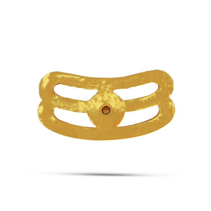 Gold Polish Vibuthi Pattai - 0.25 x 0.5 Inch | Tripundra Tilak/ Shivan Vibhuti Pattai/ Thiruneer Pattai for Deity - Head & Face Accessories