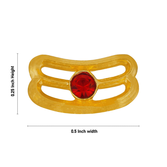 Gold Polish Vibuthi Pattai - 0.25 x 0.5 Inch | Tripundra Tilak/ Shivan Vibhuti Pattai/ Thiruneer Pattai for Deity - Head & Face Accessories