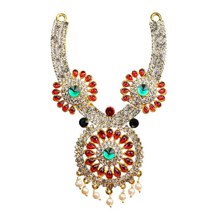 Stone Necklace - 6.5 Inches | Multicolour Stone/ Stone Jewellery for Deity