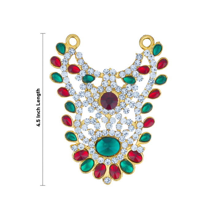 Stone Necklace - 4.5 Inches | Multi Colour Stone Haram/ Stone Jewellery for Deity