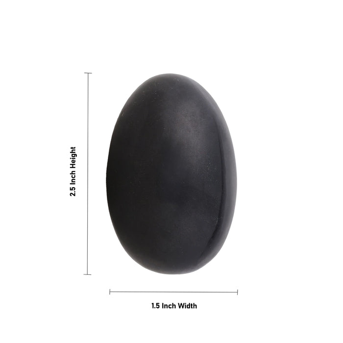 Black Banalingam - 2.5 x 1.5 inches | Stone idol / Shivaling/ Banalinga Murti / Precious stone Banaling For Pooja