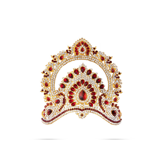 Stone Kireetam - 5 x 2.5 Inches | Half Crown/ Kiritam/ Mukut for Deity - Head & Face Accessories