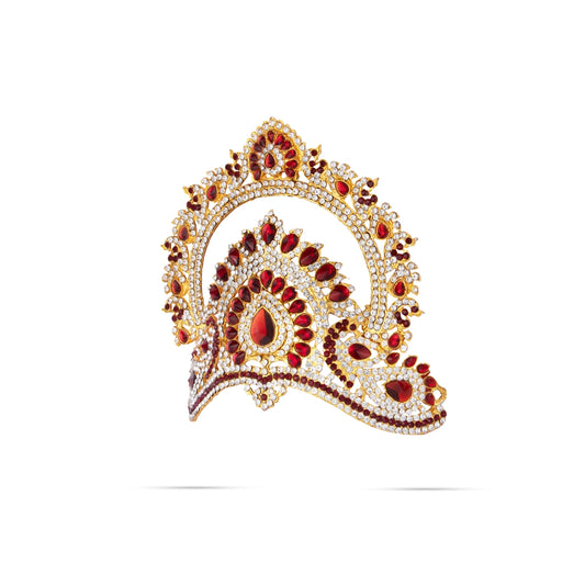 Stone Kireetam - 5 x 2.5 Inches | Half Crown/ Kiritam/ Mukut for Deity - Head & Face Accessories