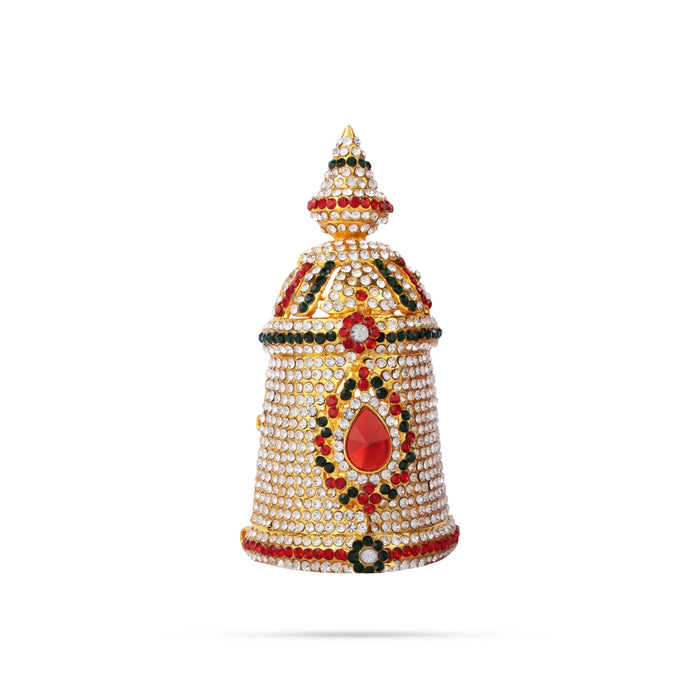 Stone Kireetam - 5 x 2.5 Inches | Half Crown/ Kiritam/ Mukut for Deity - Head & Face Accessories