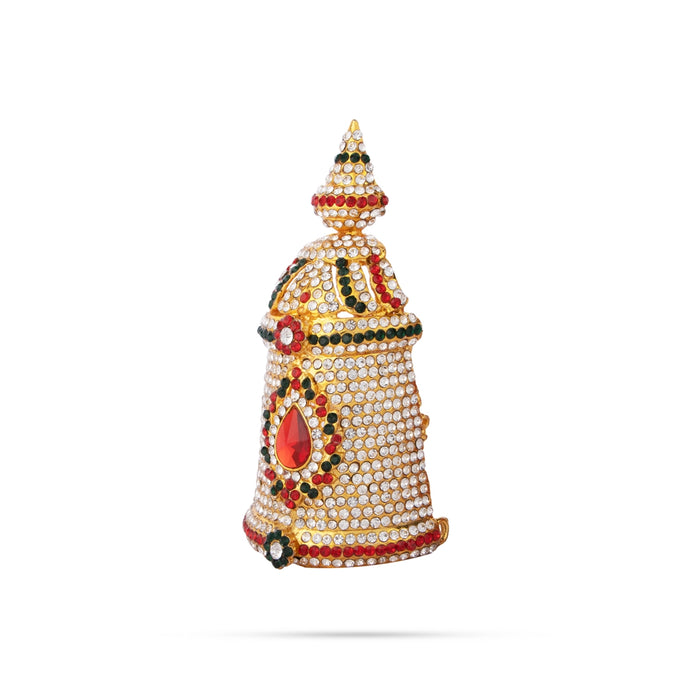 Stone Kireetam - 5 x 2.5 Inches | Half Crown/ Kiritam/ Mukut for Deity - Head & Face Accessories