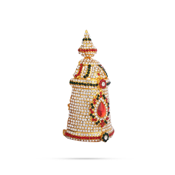 Stone Kireetam - 5 x 2.5 Inches | Half Crown/ Kiritam/ Mukut for Deity - Head & Face Accessories