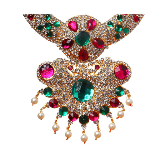 Stone Kabai Necklace - 9 Inches | Multicolour Stone Jewellery / Stone Necklace for Deity - Neck & Body Accessories