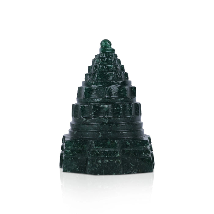 Maha Meru Shree Yantra - 2 x 1.5 Inches | Zade Mahameru Yantra/ Sri Chakra Maha Meru for Pooja - Maha Meru & Yantra