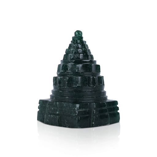Maha Meru Shree Yantra - 2 x 1.5 Inches | Zade Mahameru Yantra/ Sri Chakra Maha Meru for Pooja - Maha Meru & Yantra
