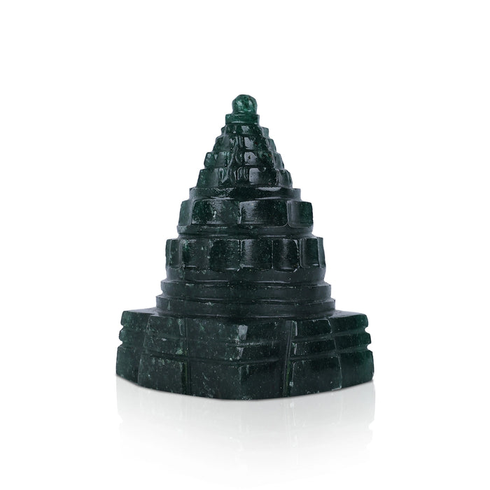 Maha Meru Shree Yantra - 2 x 1.5 Inches | Zade Mahameru Yantra/ Sri Chakra Maha Meru for Pooja - Maha Meru & Yantra