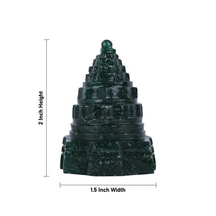 Maha Meru Shree Yantra - 2 x 1.5 Inches | Zade Mahameru Yantra/ Sri Chakra Maha Meru for Pooja - Maha Meru & Yantra