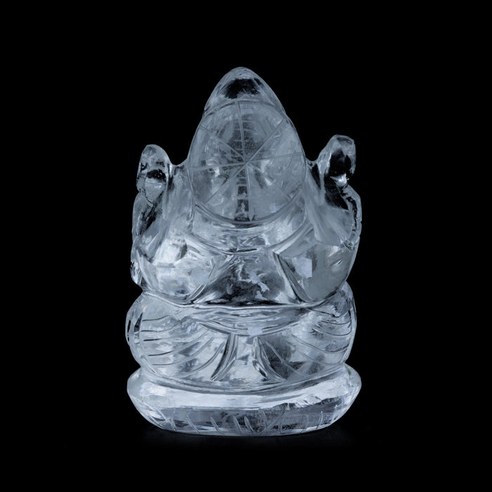 Sphatik Ganesh Murti - 1.25 x 0.75 Inches | Sphatik Ganpati Murti/ Spatik Vinayaka Statue for Pooja - Sphatik & Semi Precious Stone Murties