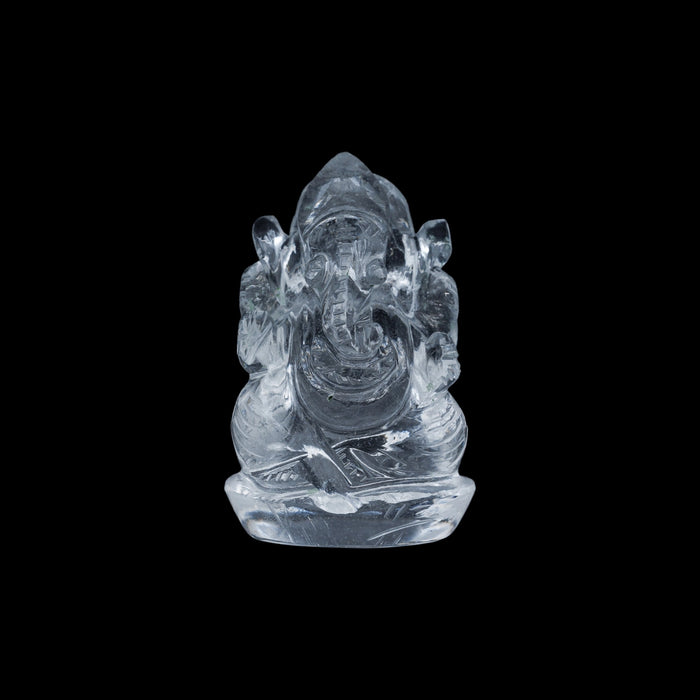 Sphatik Ganesh Murti - 2.75 x 1.5 Inches | Ganpati Murti/ Vinayaka Statue for Worship - Sphatik & Semi Precious Stone Murties