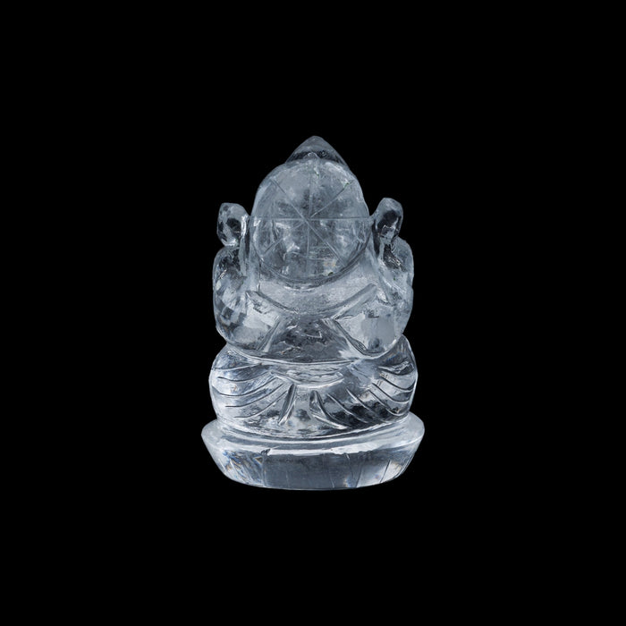 Sphatik Ganesh Murti - 2.75 x 1.5 Inches | Ganpati Murti/ Vinayaka Statue for Worship - Sphatik & Semi Precious Stone Murties