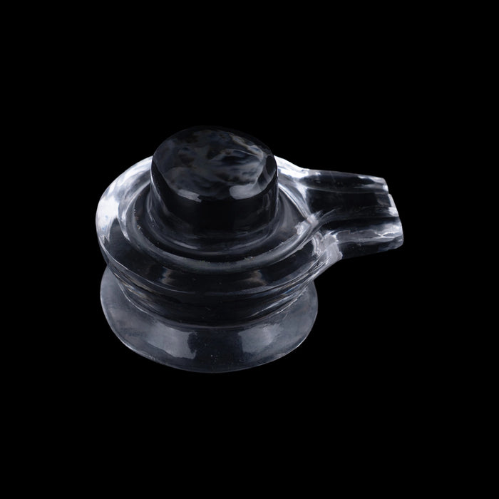 Sphatik Shivlinga - 1.25 x 1.5 Inches | Spatika Shivalinga / Sphatik Shivalinga for Pooja - Sphatik & Semi Precious Stone Murties