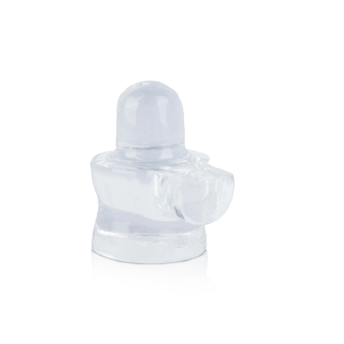 Spatik Shivlinga - 1.75 x 1.5 Inches | Sphatika Shivalinga / Sphatik Shivalinga for Pooja - Sphatik & Semi Precious Stone Murties